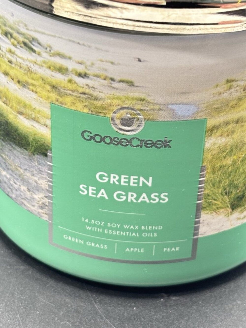 Goose Creek Green Sea Grass 3 Wick Jar Candle 14.5 oz Summer Beach Apple Pear - Picture 16 of 16